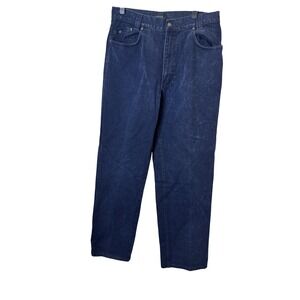 Versace Classic V2‎ Jeans Mens 34x30 Blue Straight Denim Logo Patch Italy